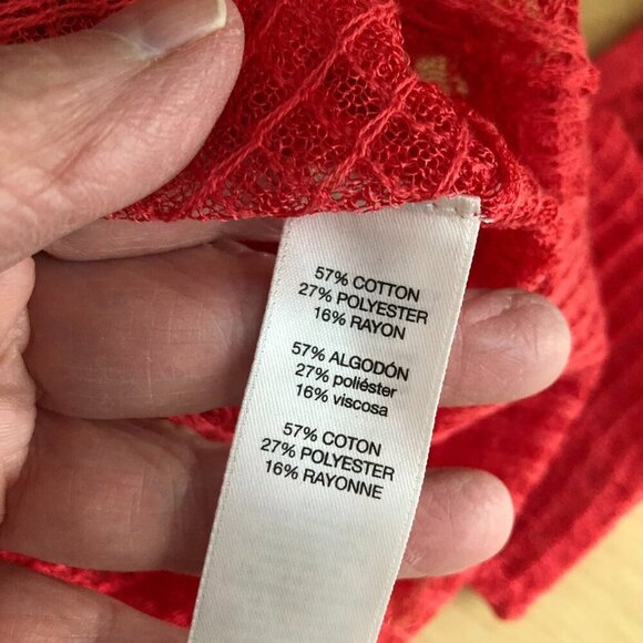 Chicos Travelers Collection Asymmetrical Sheer Blouse - Picture 8 of 11